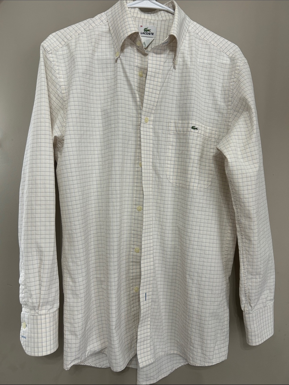 Lacoste Men’s Long Sleeve Checkered/ Windowpane Button-Down Shirt